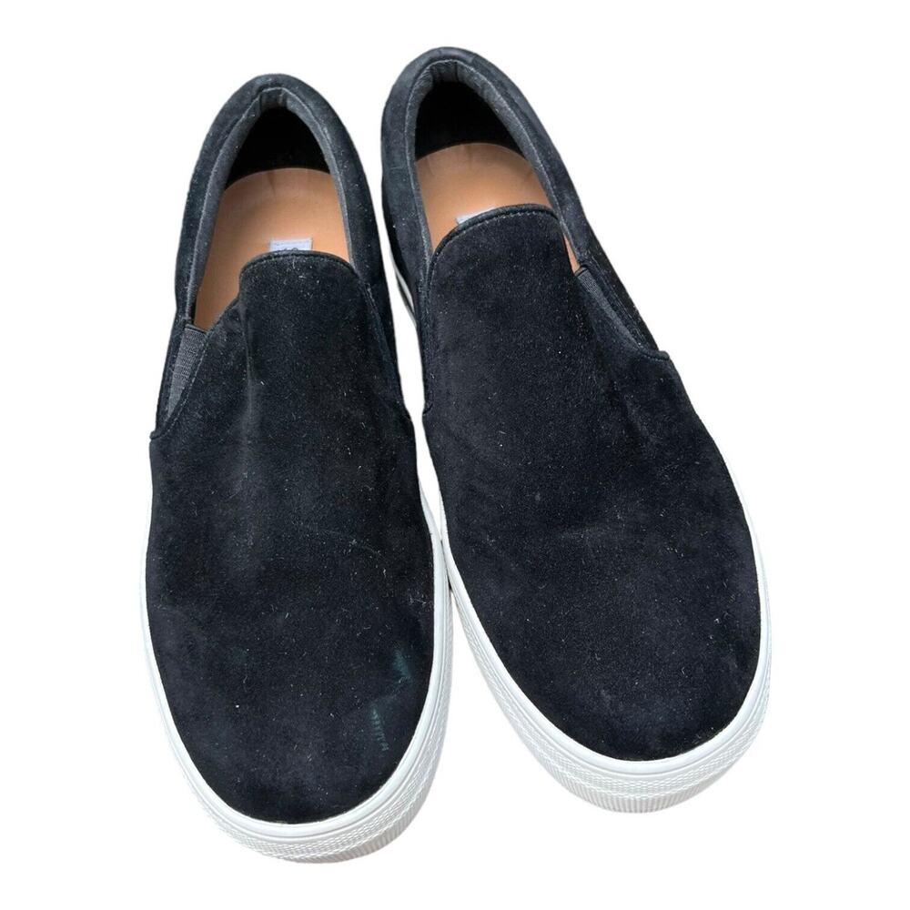 Steve Madden 9.5 Sneakers Women's Sneaker Slip On Black Suede‎ Platform Shoes